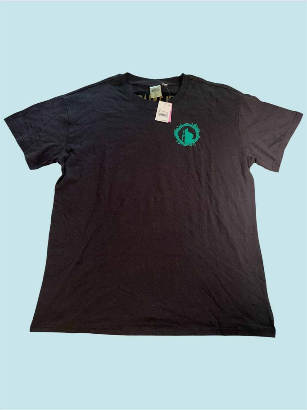 Wicked Elphaba “I Feel Wicked” Short Sleeve Black Tee with Teal & Yellow Graphic - Picture 2 of 5